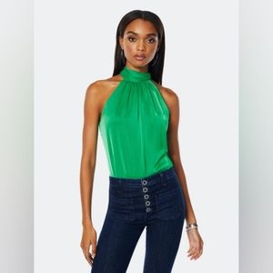 Ramy Brook Lori High Neck Top In Envy Green size Medium